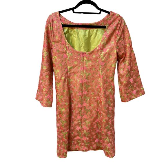 Lilly Pulitzer Mandy Hotty Pink Loopy Lilly Lace Metallic Tunic Dress Sz 6 - Picture 5 of 7